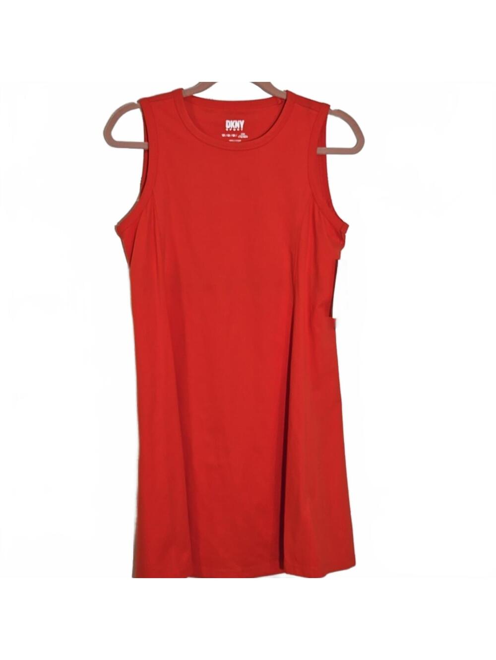 DKNY Sport Vibrant Red Orange Sleeveless Dress Size Medium New